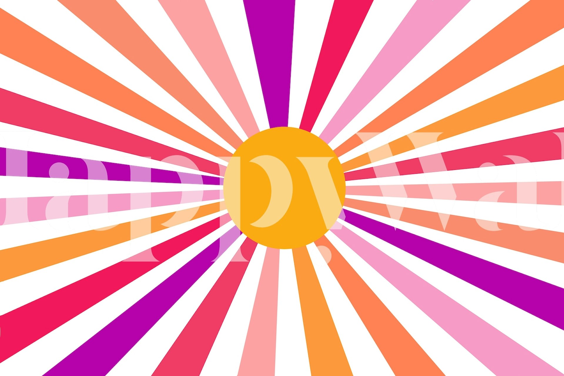 Papier peint Coloré Retro Sun 2 dans une pièce