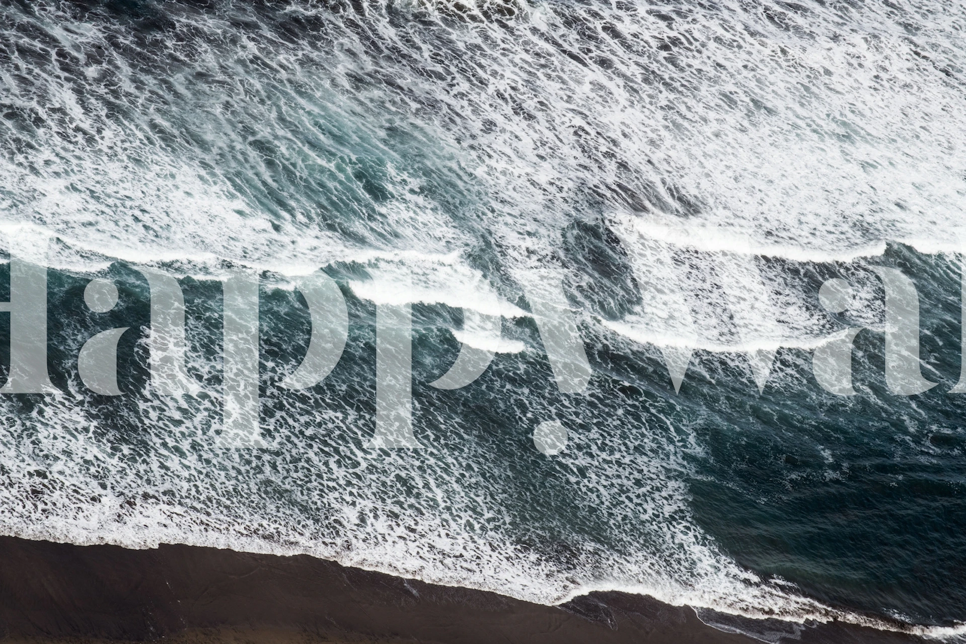 Aerial view ocean wallpaper in a room