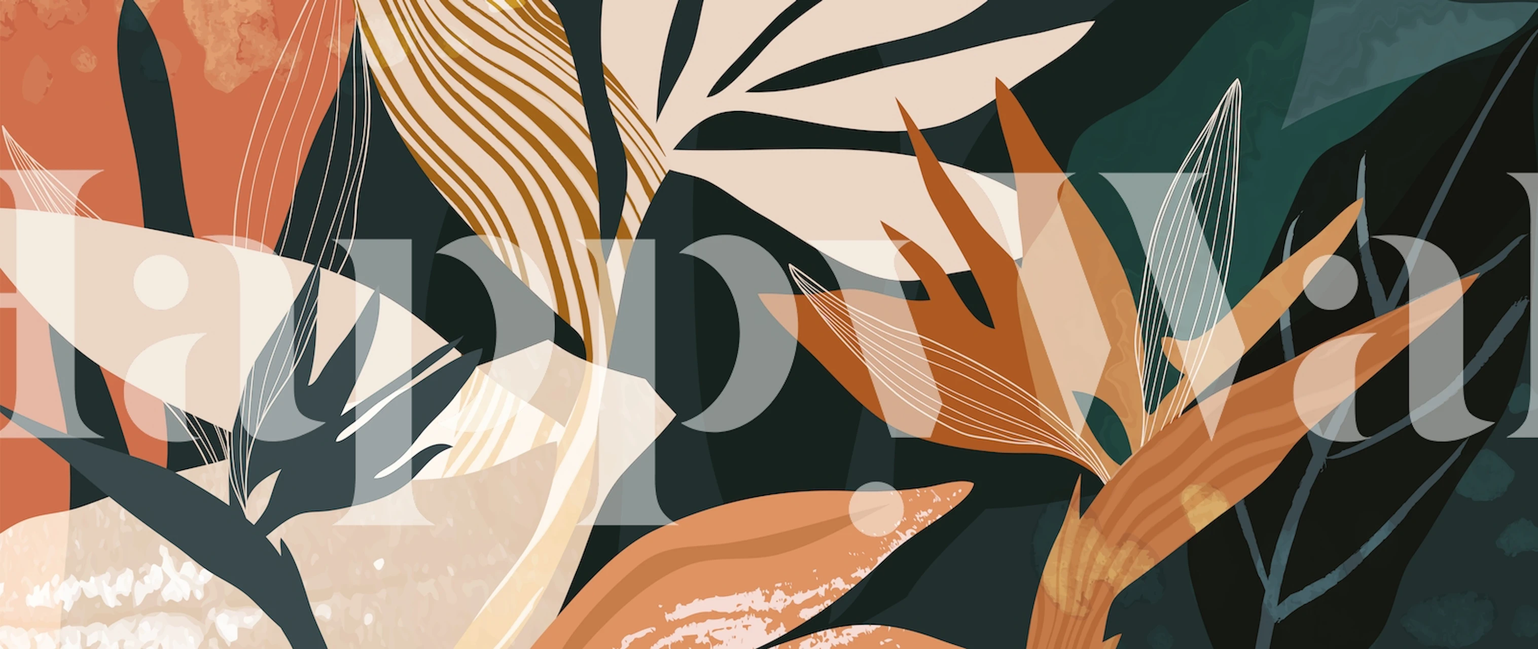 Tropical foliage II tapettimuotoilu