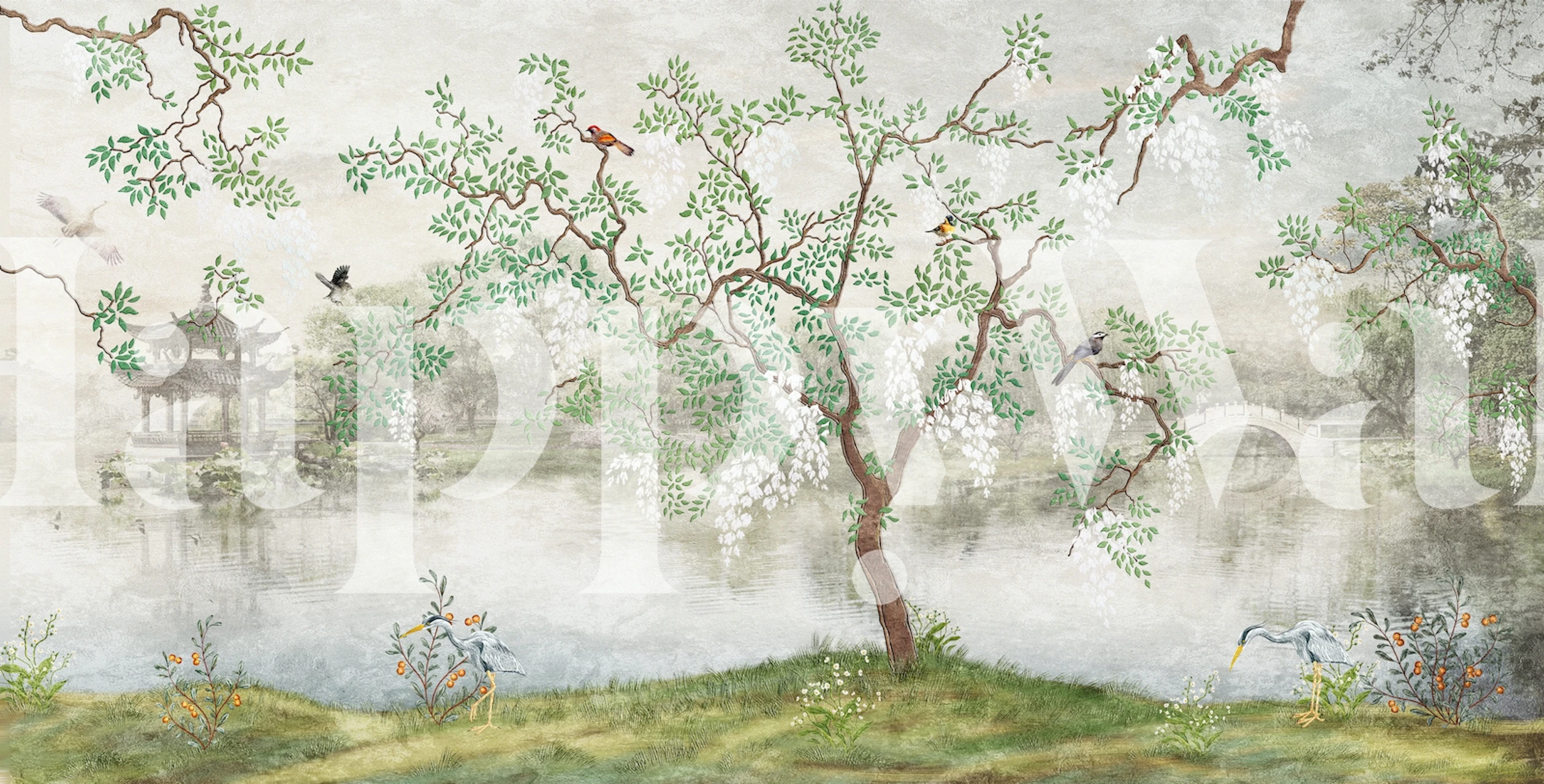 Tapeta Japanese lake v nastavení místnosti