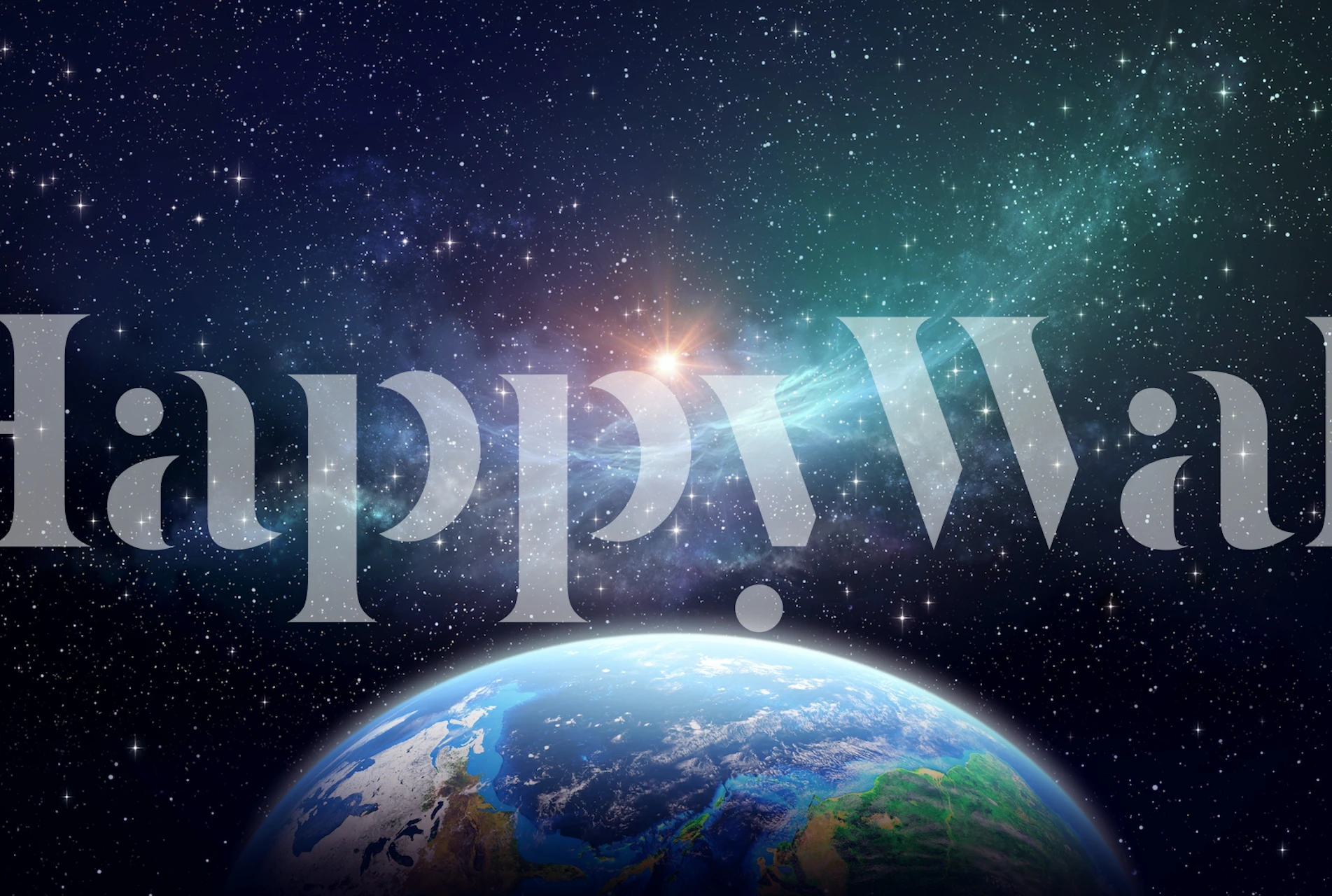 Earth from space with a starry background and galaxy effects wallpaper