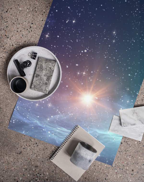 Earth in outer space wallpaper roll