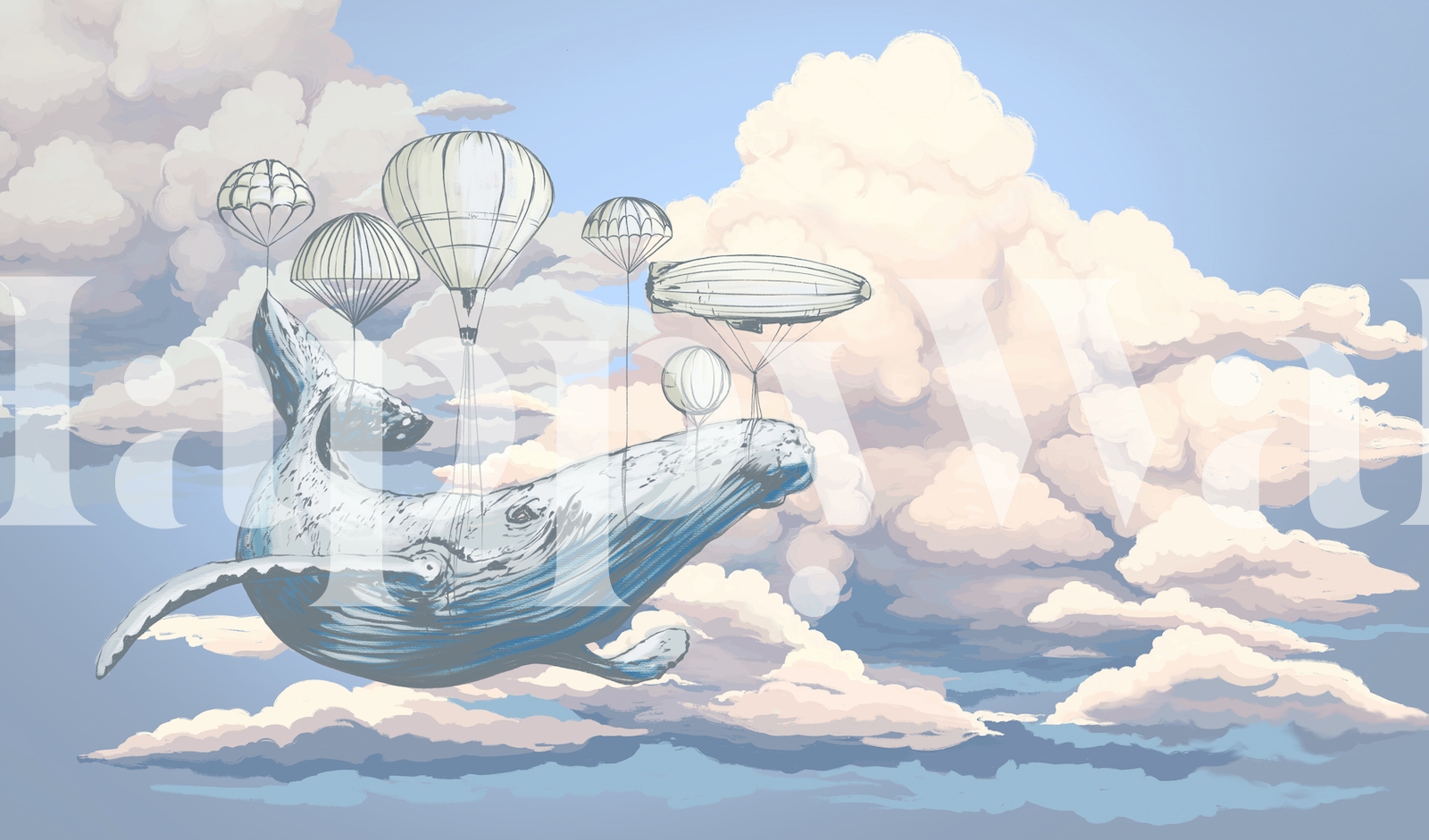 Whale in the Sky Wallpaper | Happywall