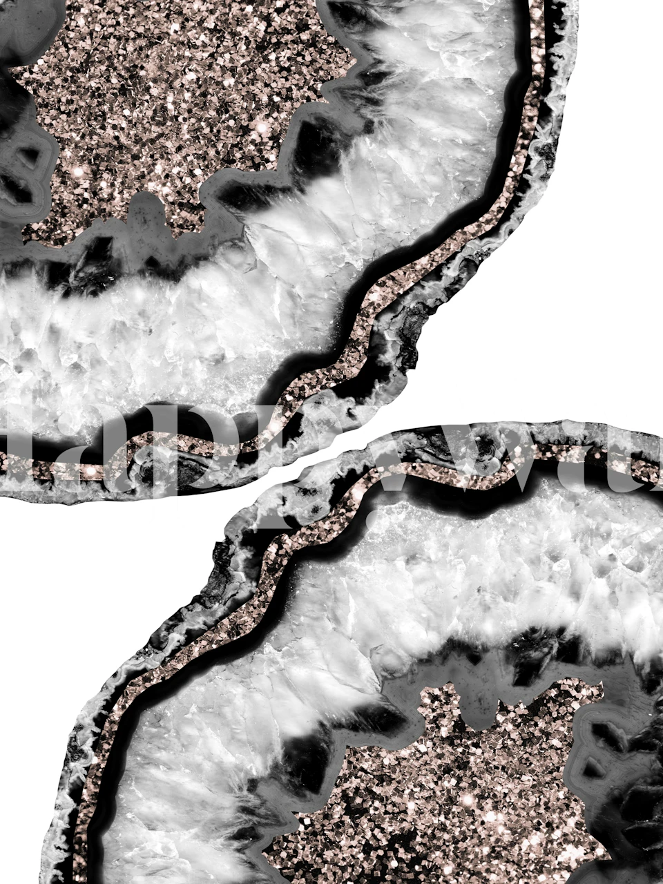 Yin Yang Agate Glitter Glam wallpaper in a room