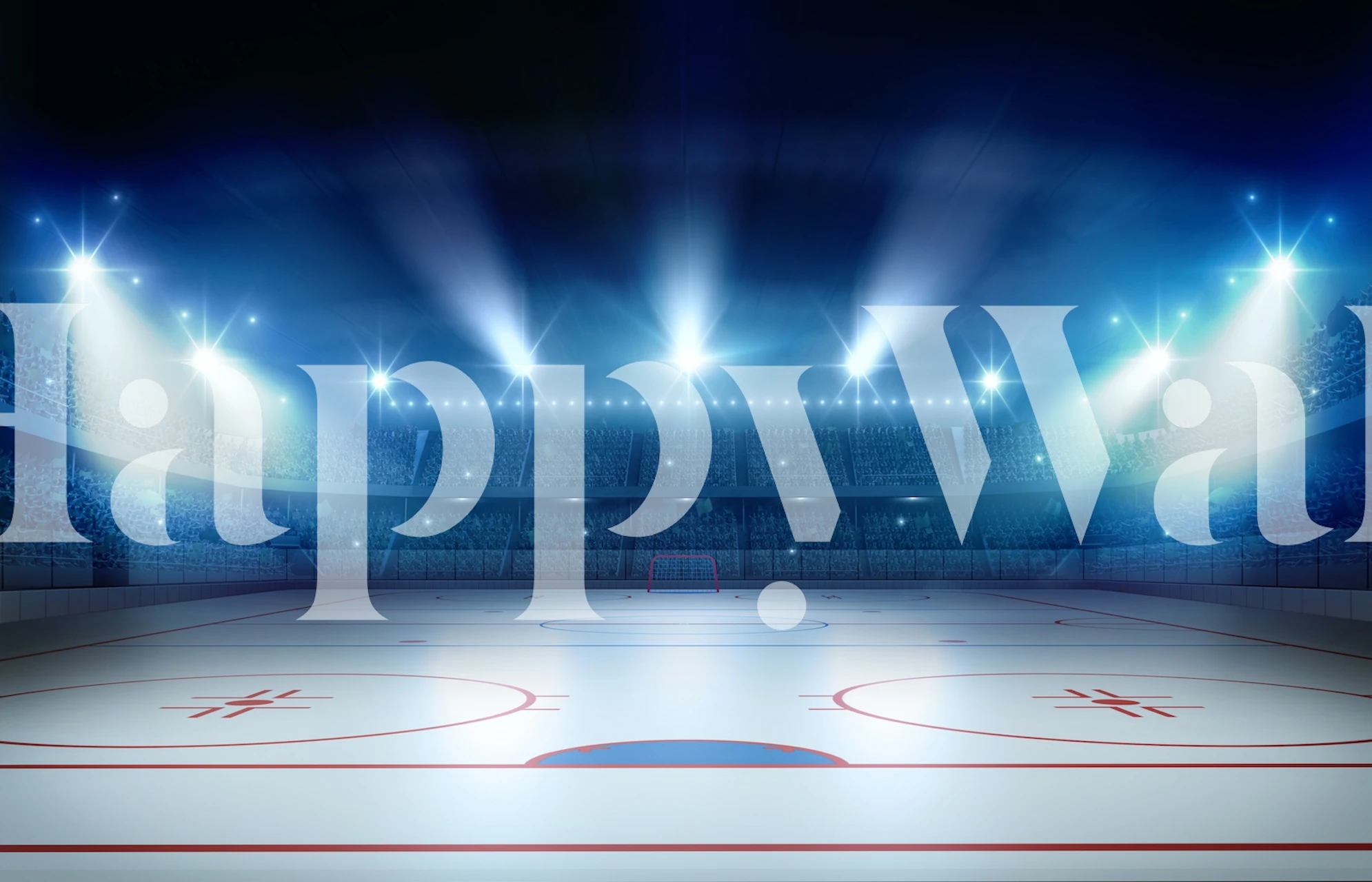 Ice hockey stadium tapet i et rom