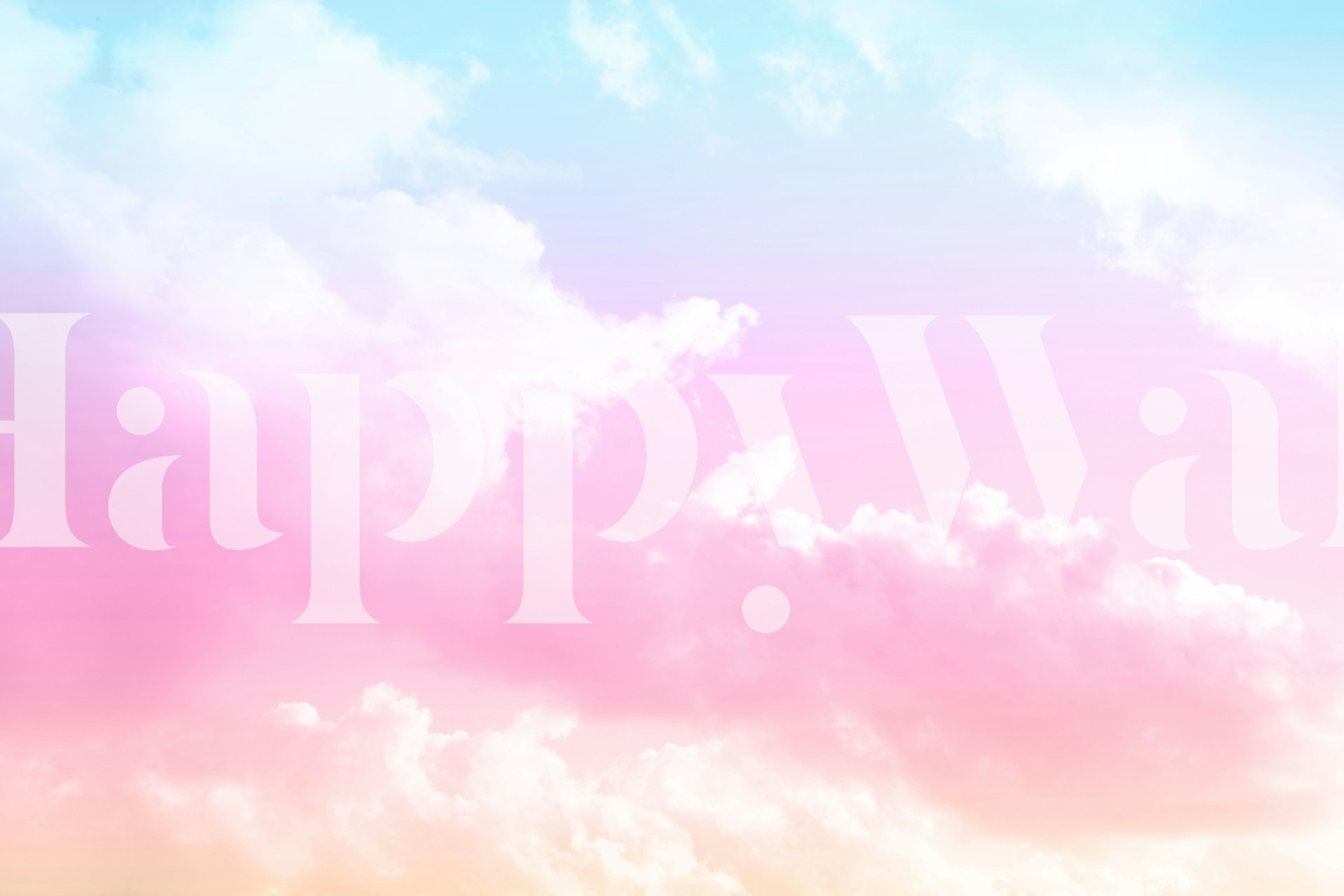 Dreamy pastel clouds wallpaper in a room