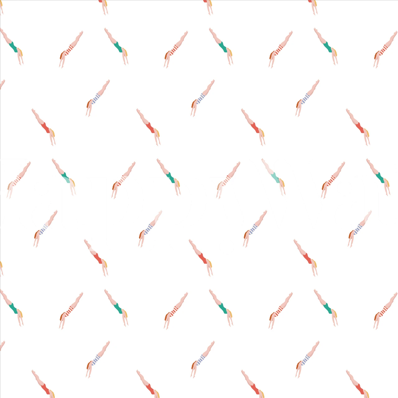 Wallpaper design of female divers in action