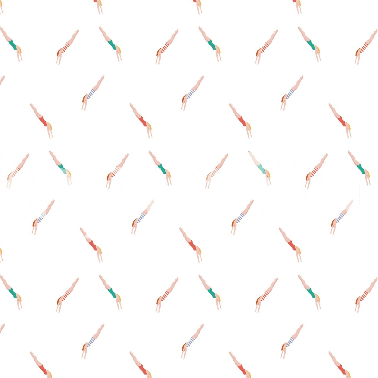 Wallpaper design of female divers in action