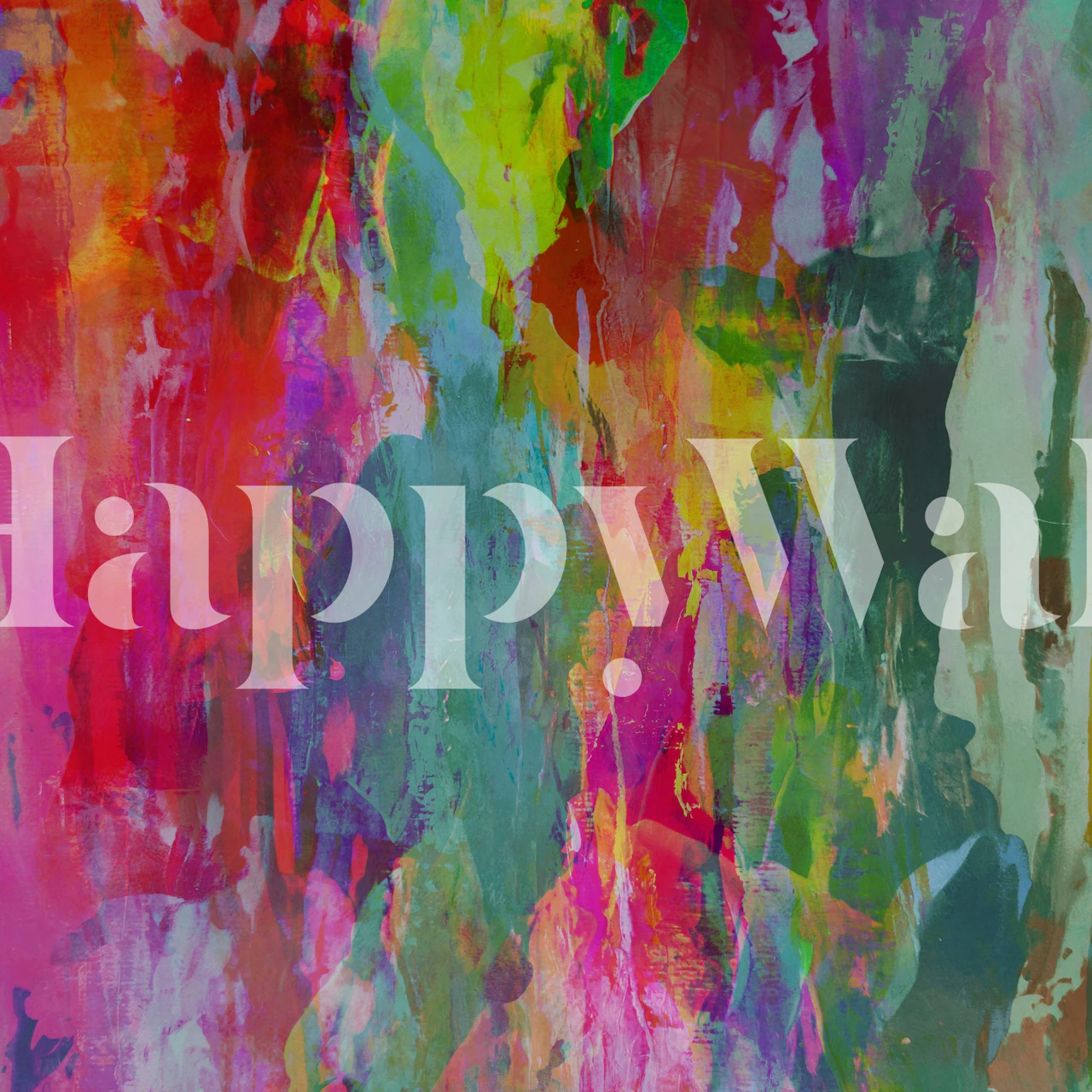 Brush Strokes 6 kleurrijke behang in een kamer