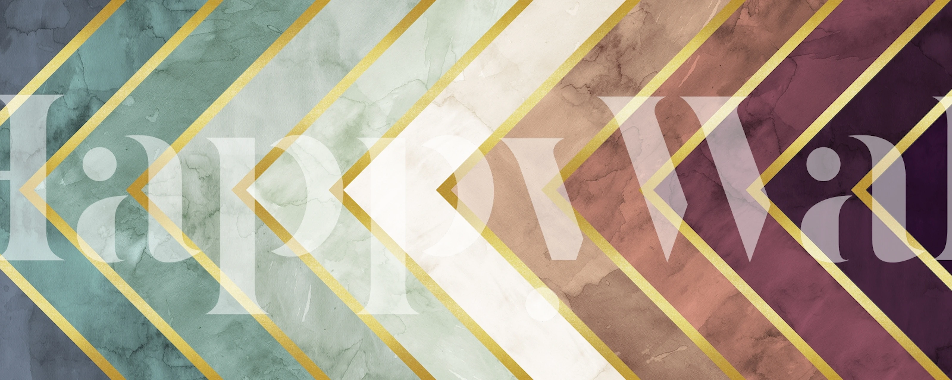 Diseño de papel tapiz Golden arrows en una habitación