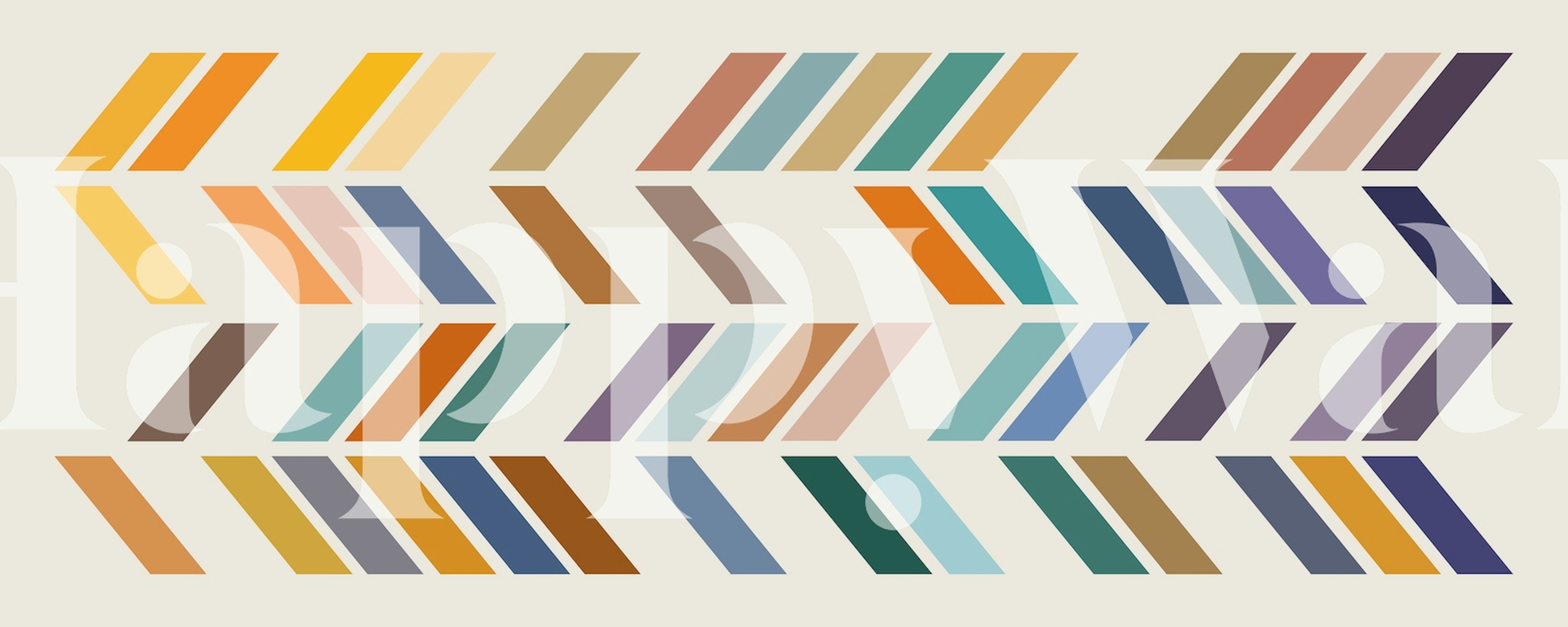 Colored lines wallpaper in a styled room