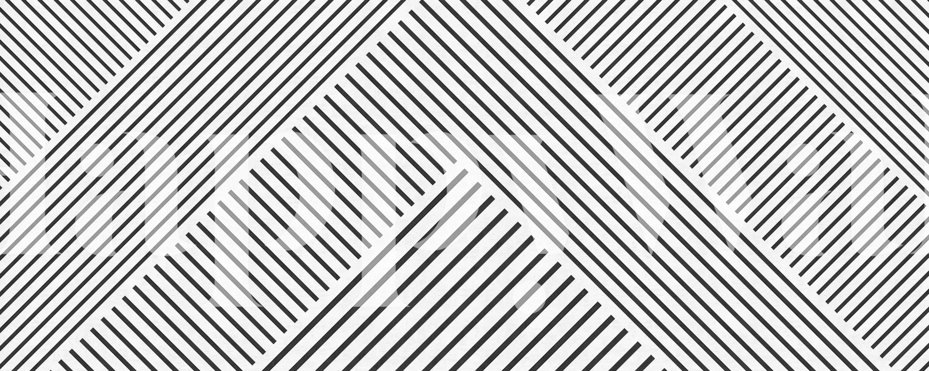 Line art wallpaper design in room setting