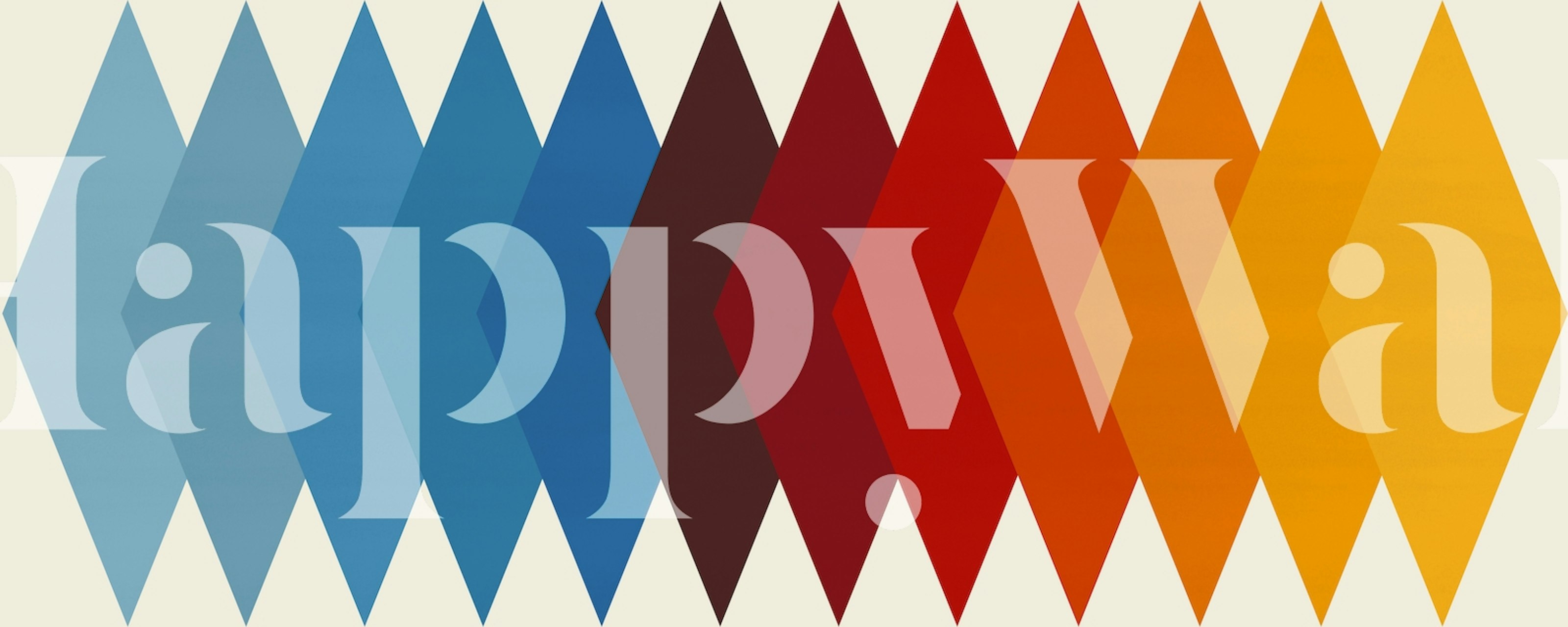 Behang Gradient squares weergegeven in een kamer