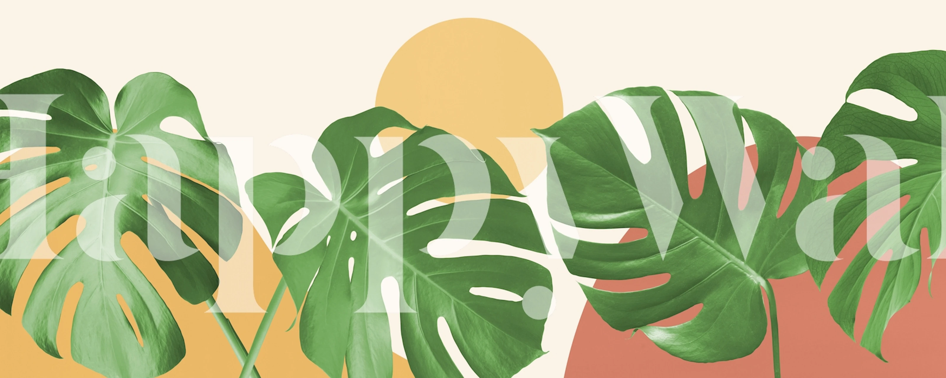 Tropical landscape papel de parede em quarto moderno