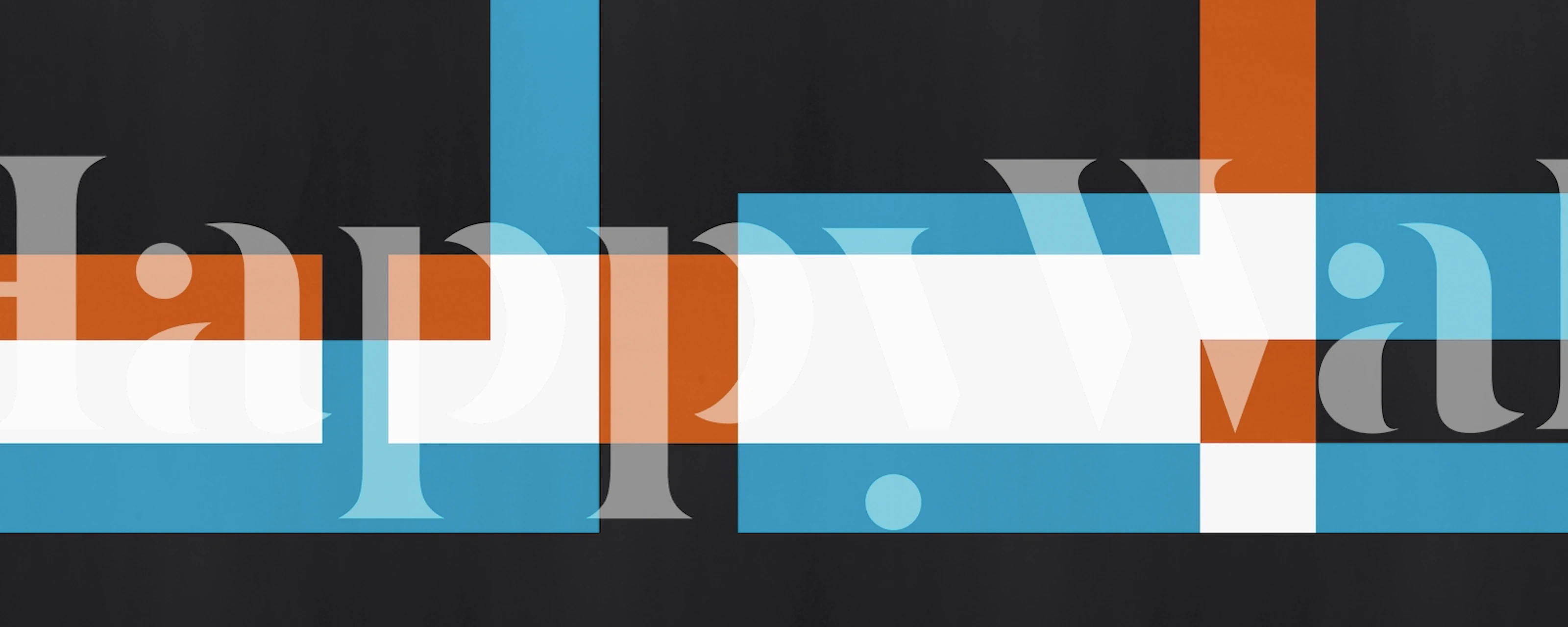 Geometric black and blue shapes with orange accents wallpaper