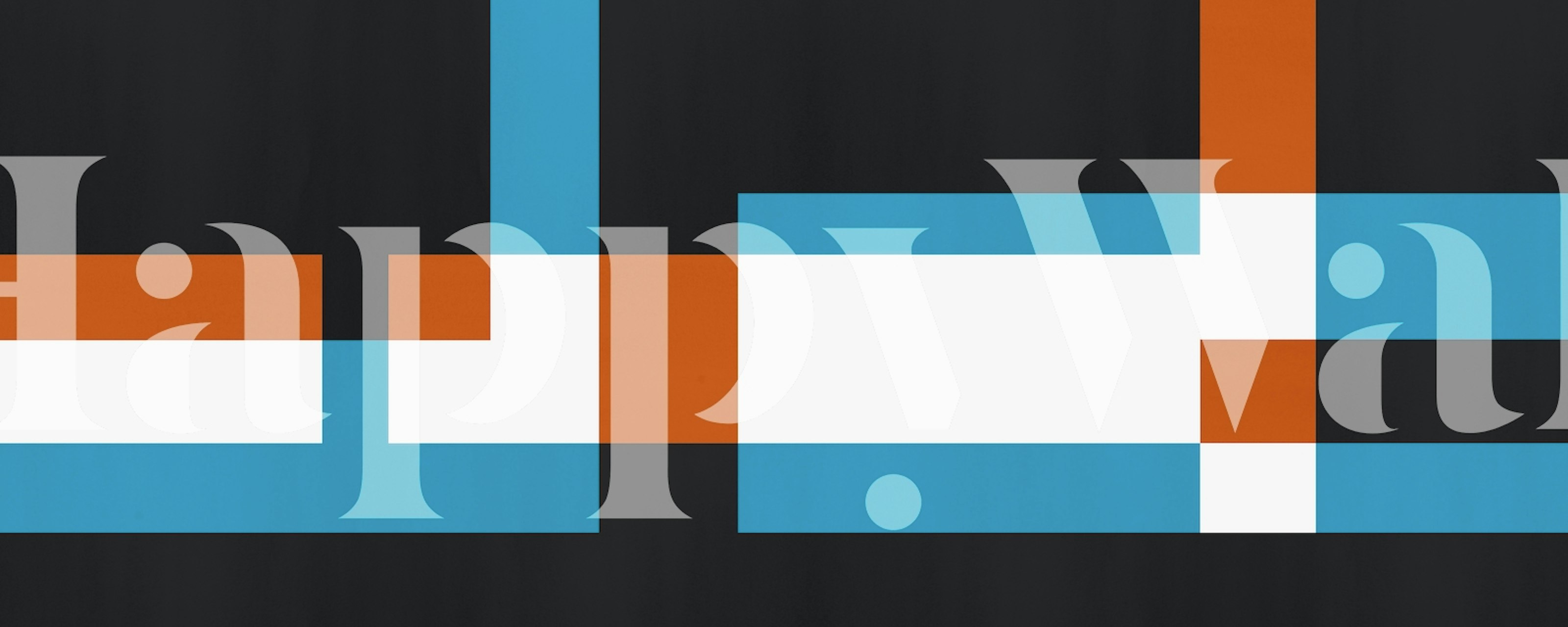 Geometric black and blue shapes with orange accents wallpaper