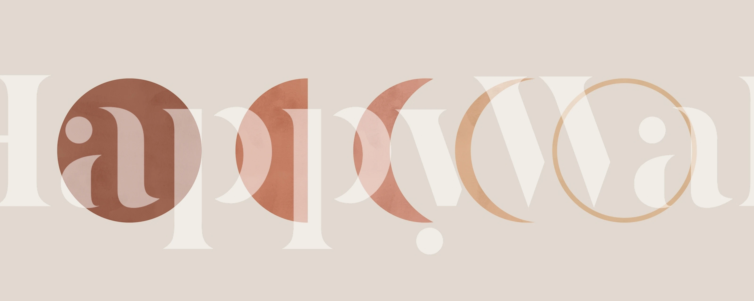 Sequential moon phases wall mural with earthy tones