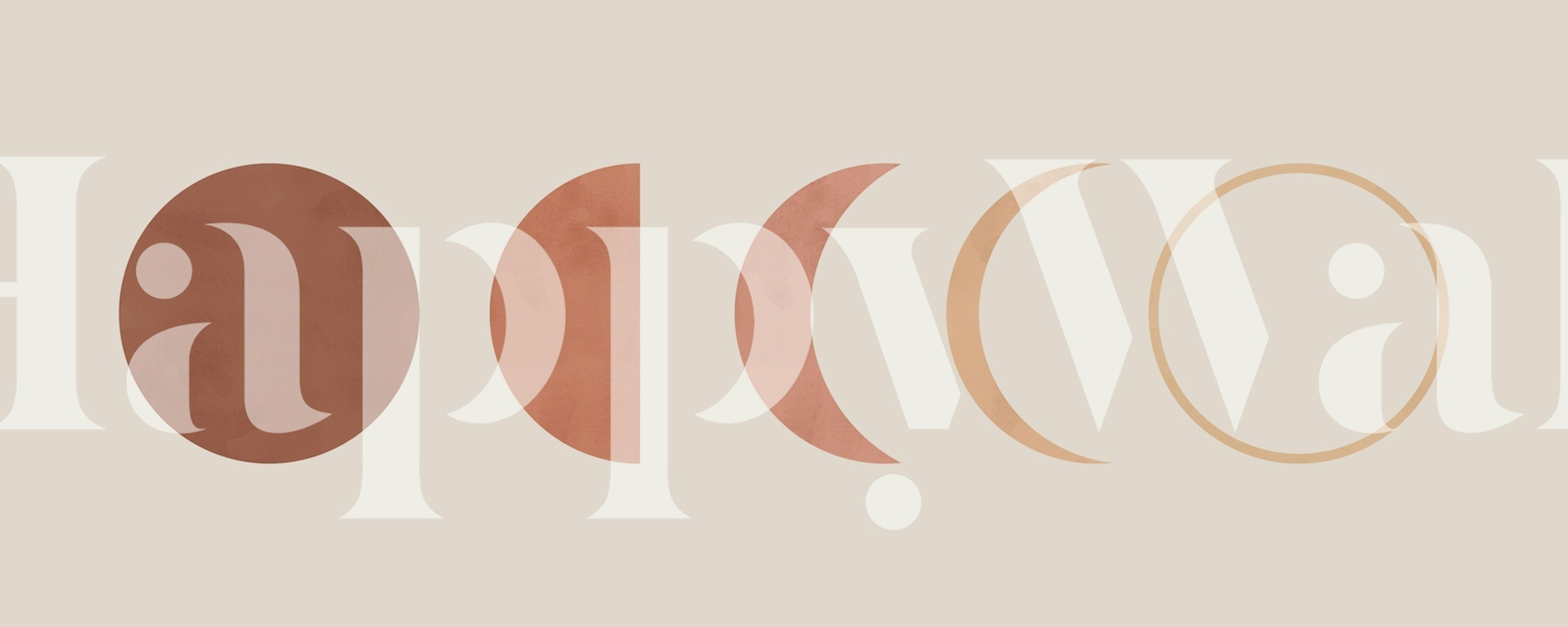 Peräkkäinen kuun vaiheiden seinämaalaus maanläheisillä sävyillä