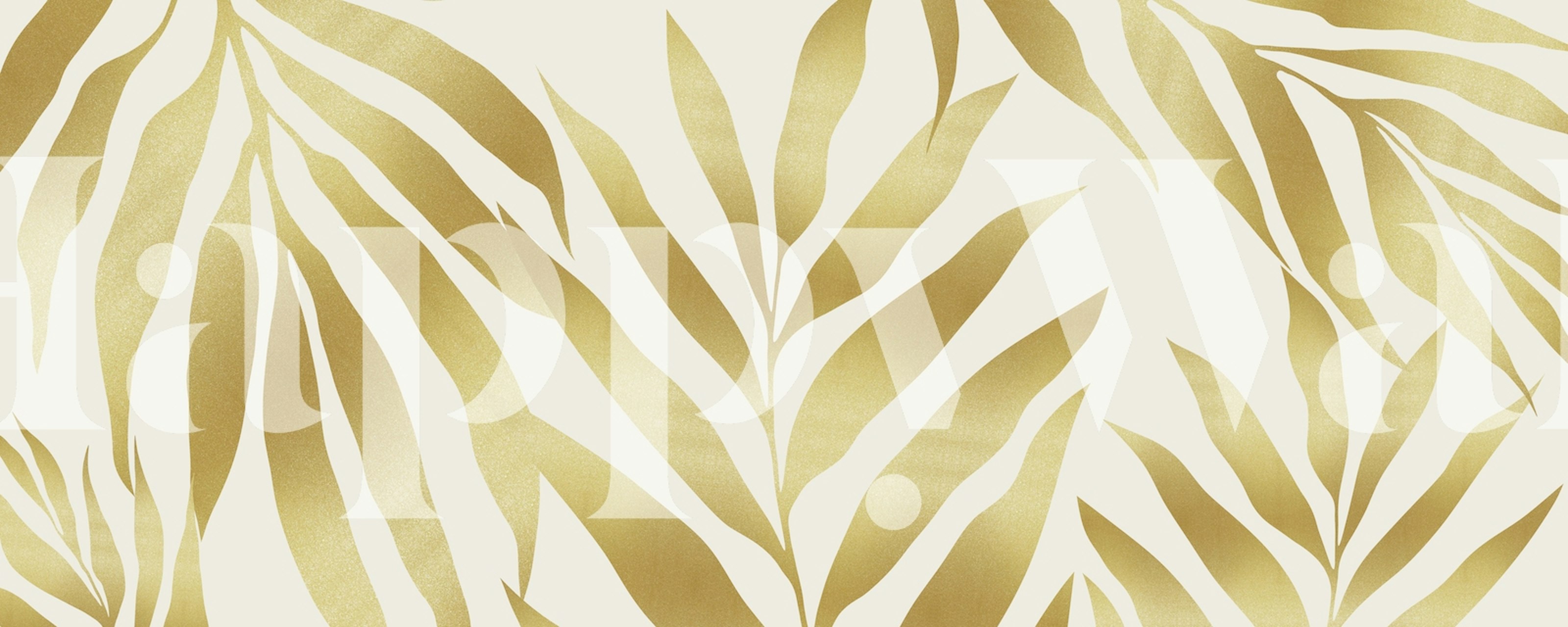 Gold leaves on light background wallpaper