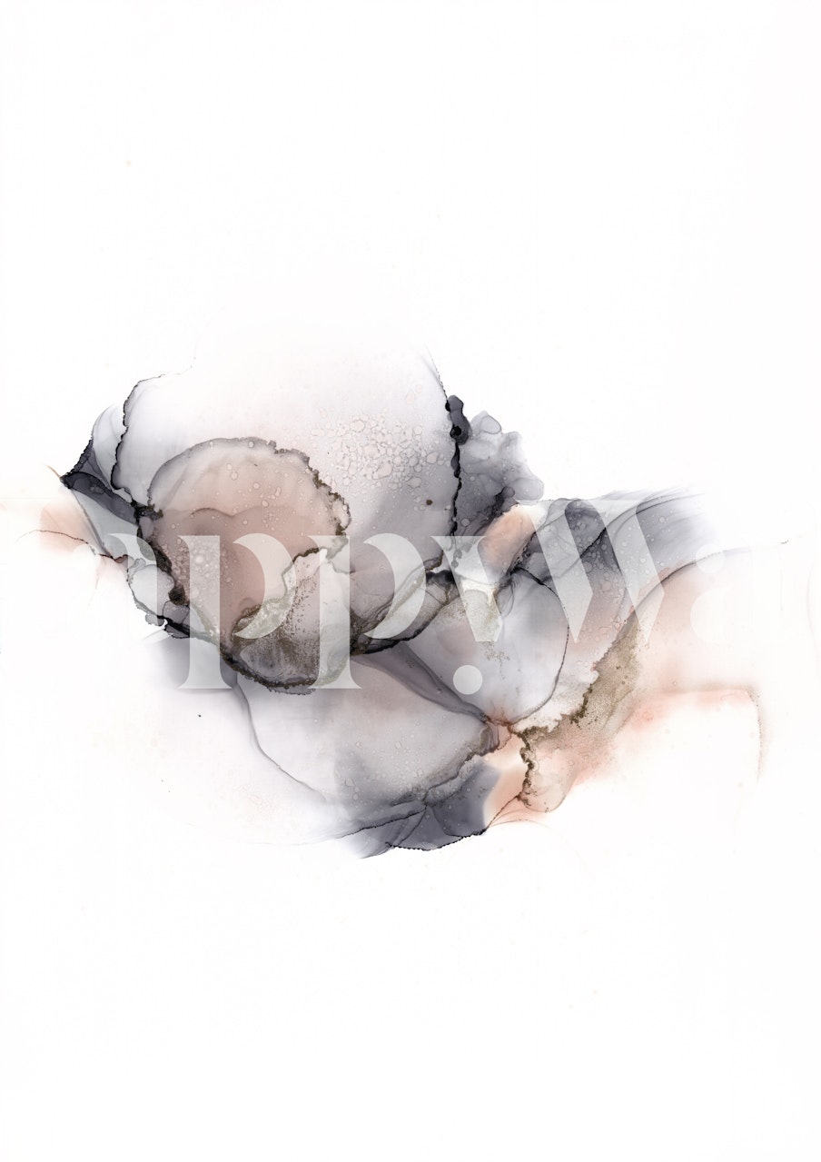 Papier peint abstrait de bas en haut avec des gris doux et des tons pêche