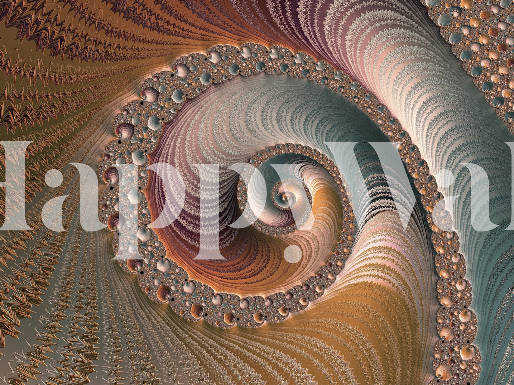 Papel tapiz Fractal Swirl en una habitación