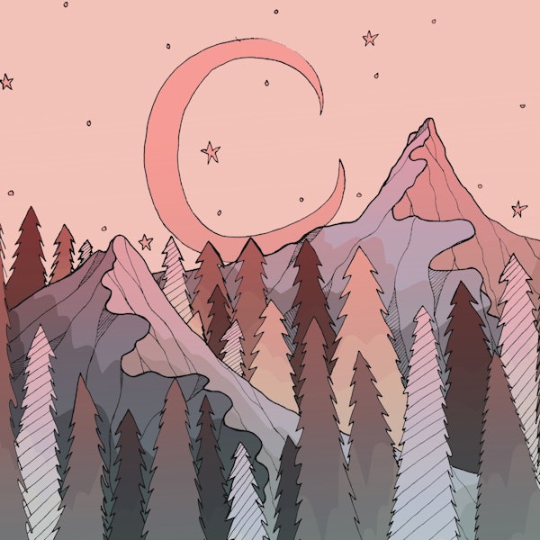 An early crescent moon