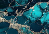 Fancy Faux Marble Teal Gold tapete