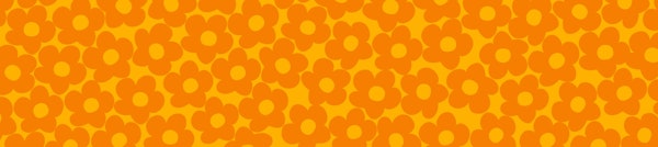 Orange Yellow Retro Daisies 1a