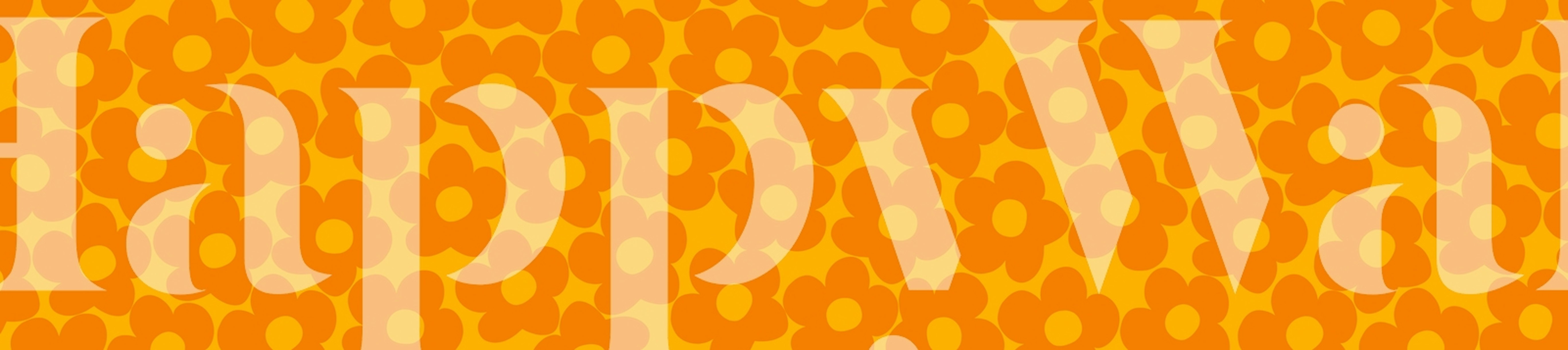 Orange Yellow Retro Daisies 1a wallpaper - Happywall