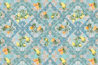 Amalfi azure tiles, lemons and oranges II tapeta