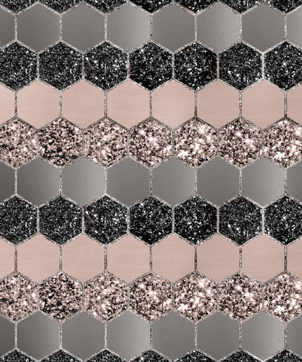 Blush Hexagon Glitter Glam 3
