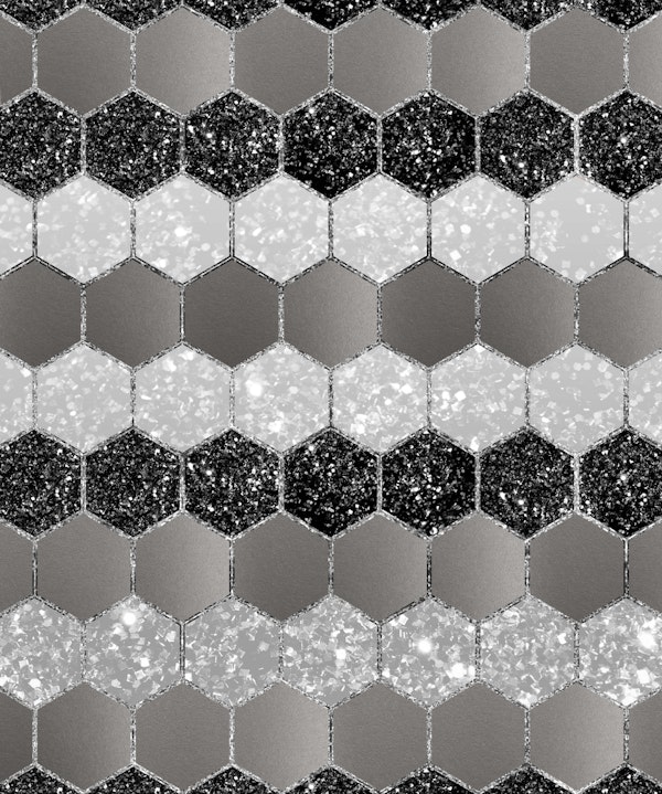 Silver Hexagon Glitter 1