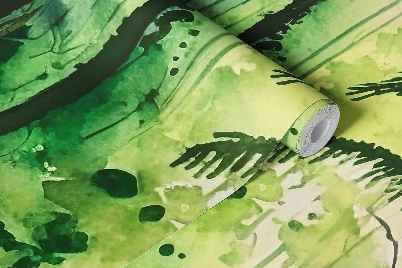 Tropical Jungle Watercolor wallpaper roll