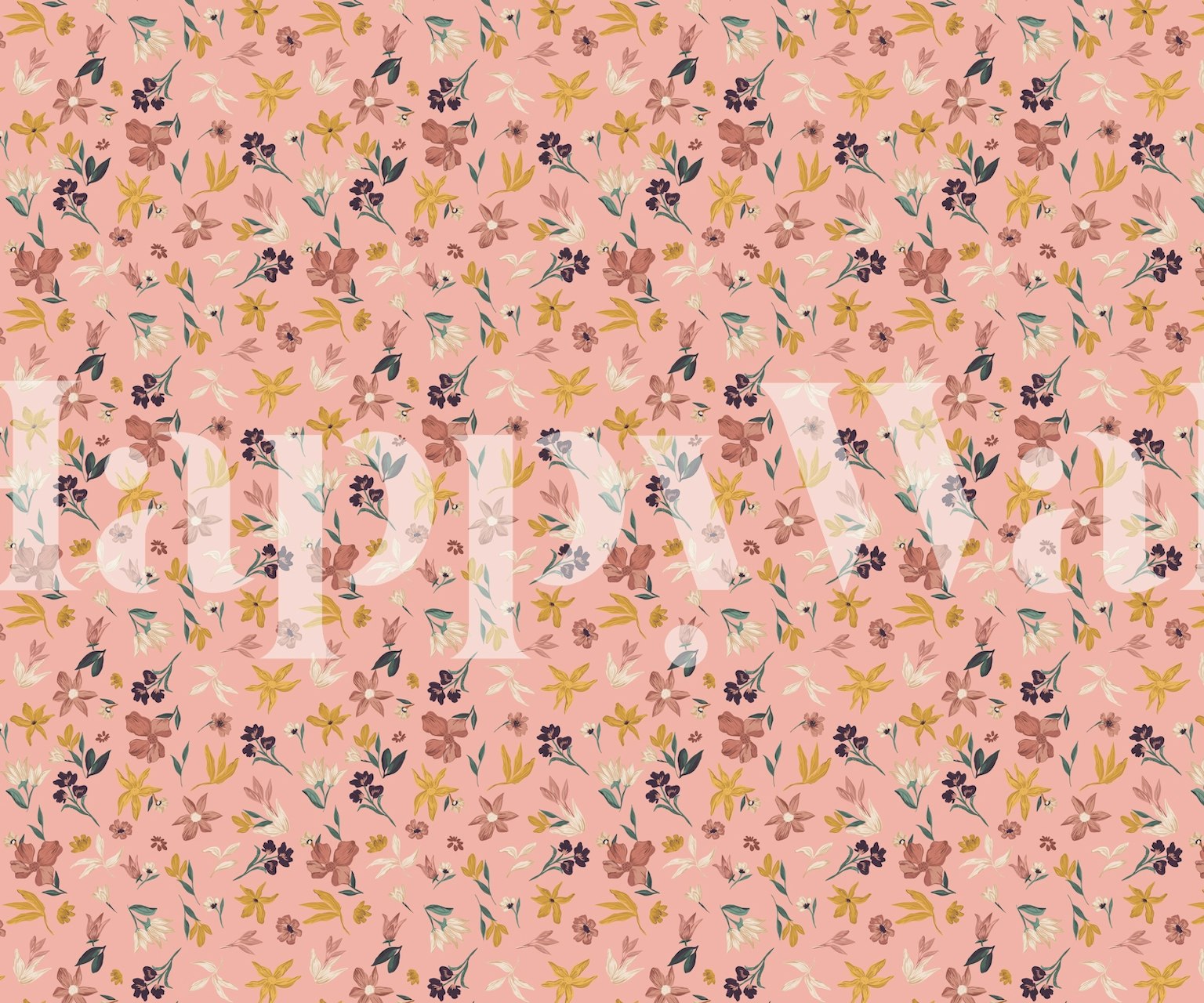 Papel de parede Magic Pink Flower Garden em um quarto