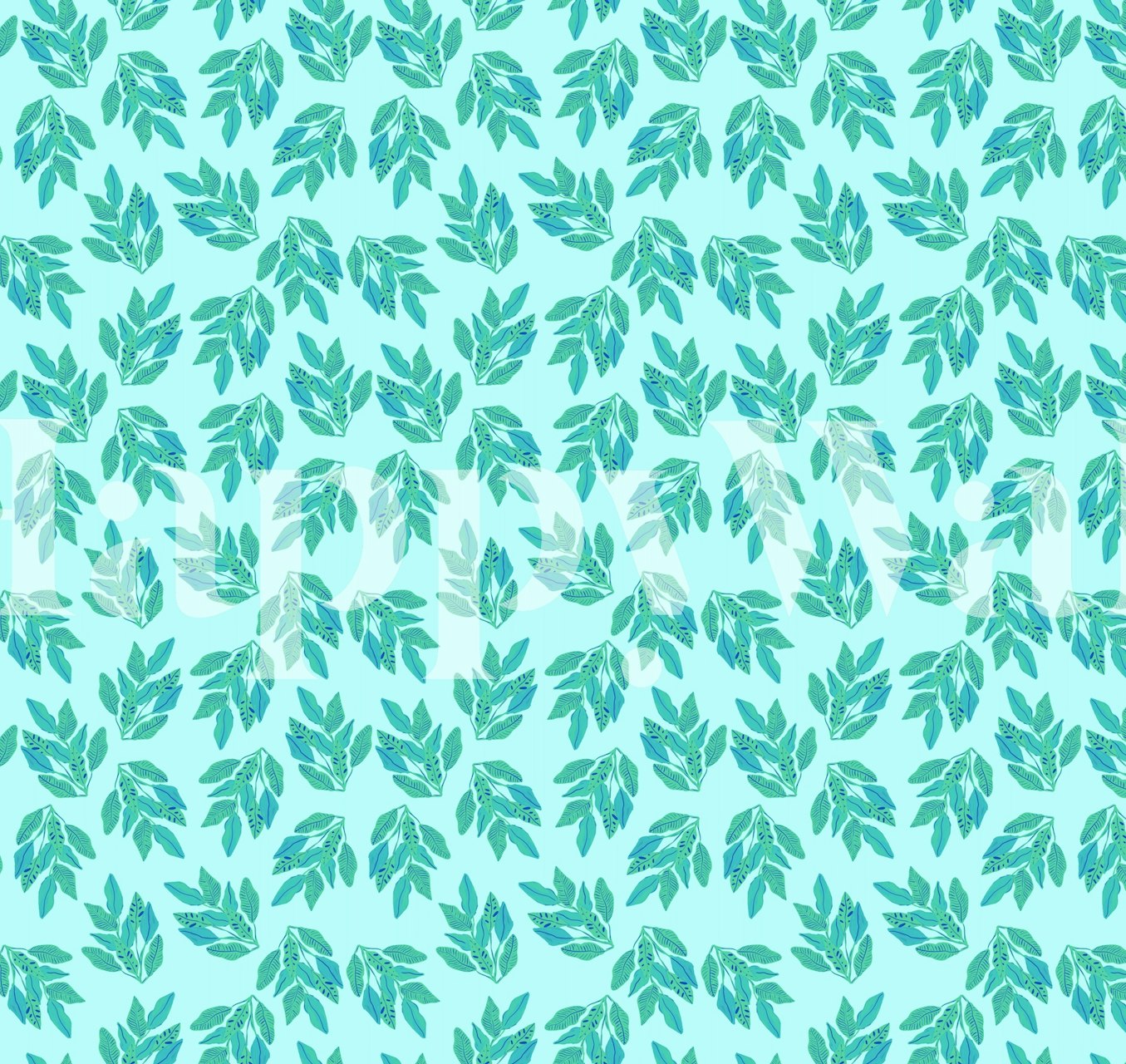 Tropical Jungle Leaves i Aqua färg