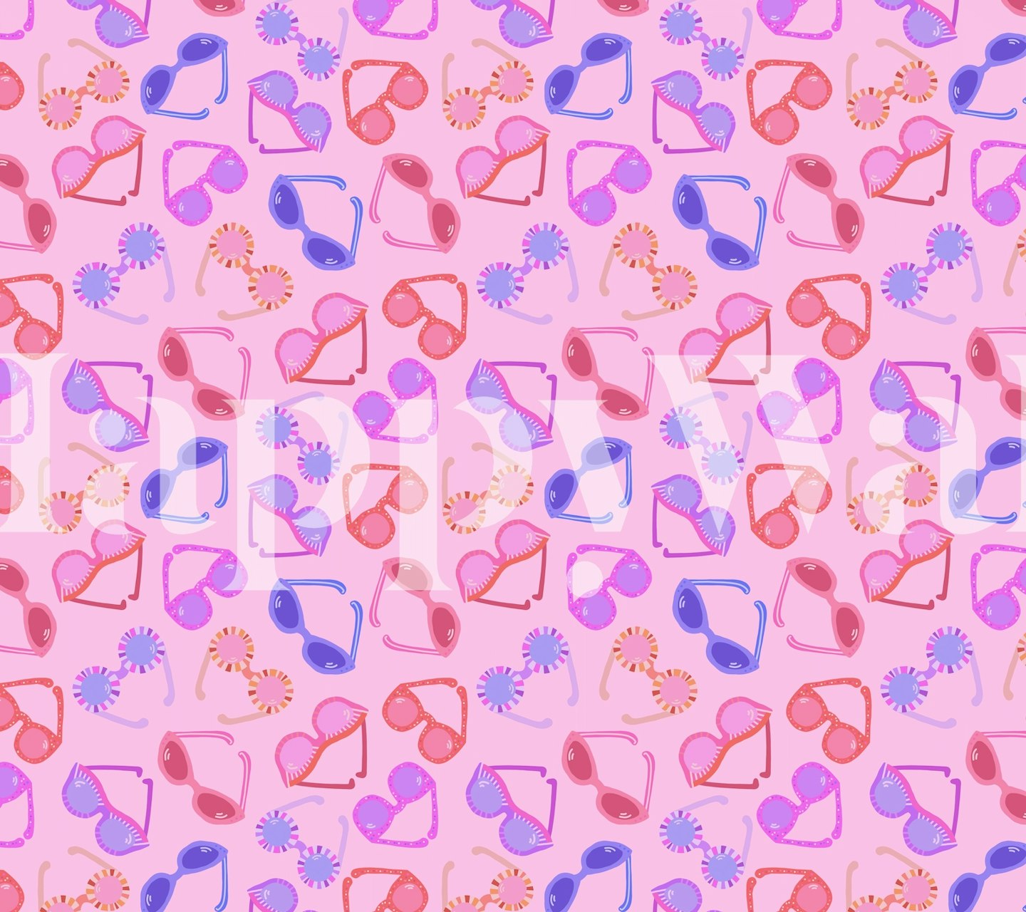 Ταπετσαρία Pop Pink Sunglasses σε ένα δωμάτιο