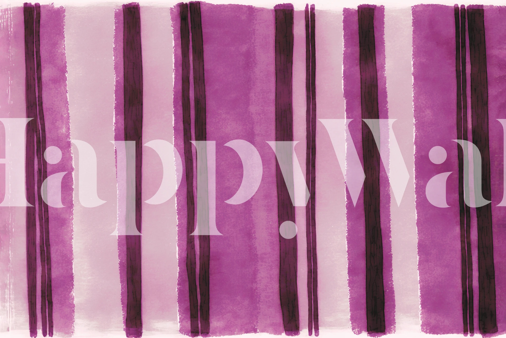 Fuchsia Pink Watercolor Stripe tapet med djärva och mjuka akvarellstrukturer