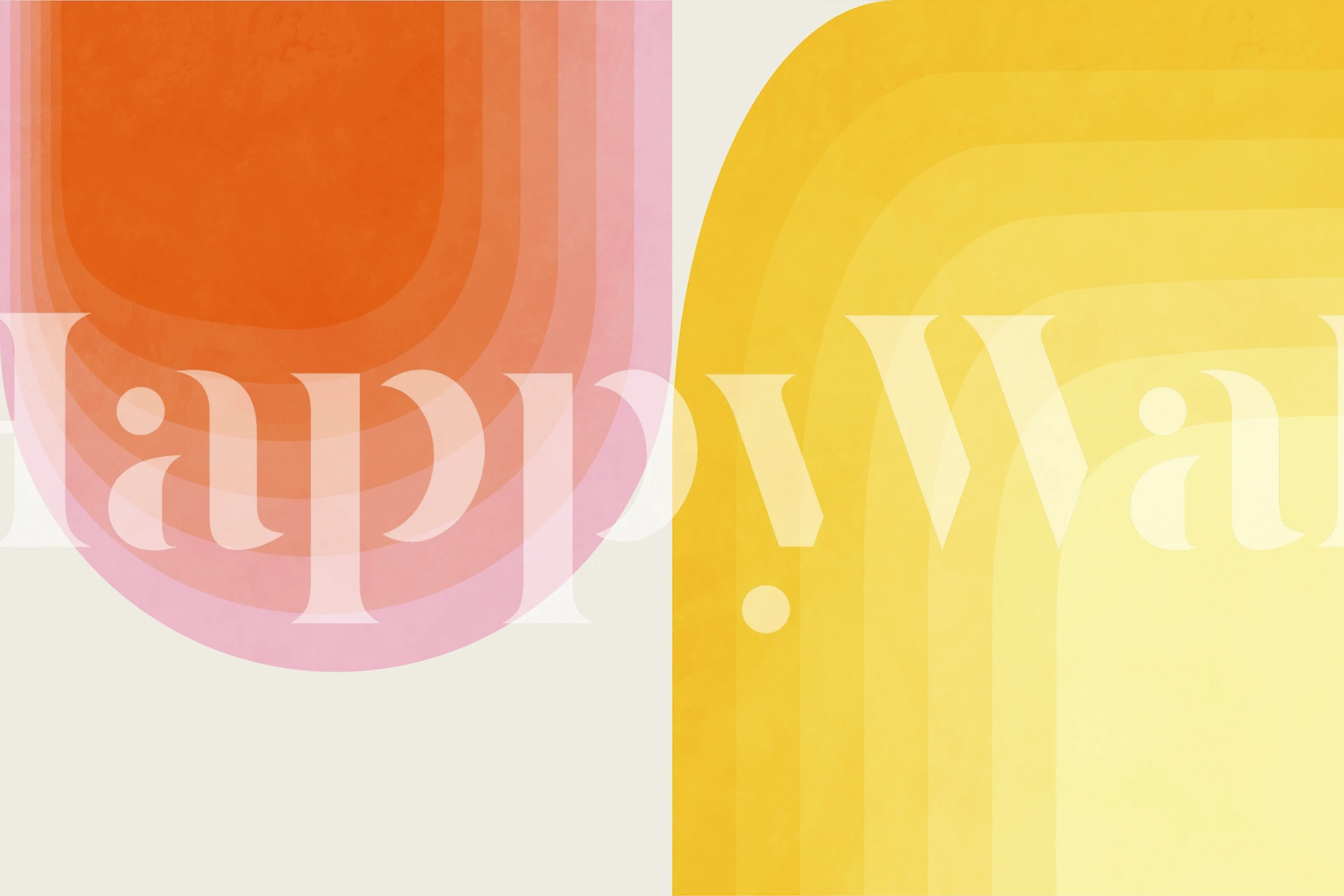 Papel de parede Gradient geometric mid-century em um quarto