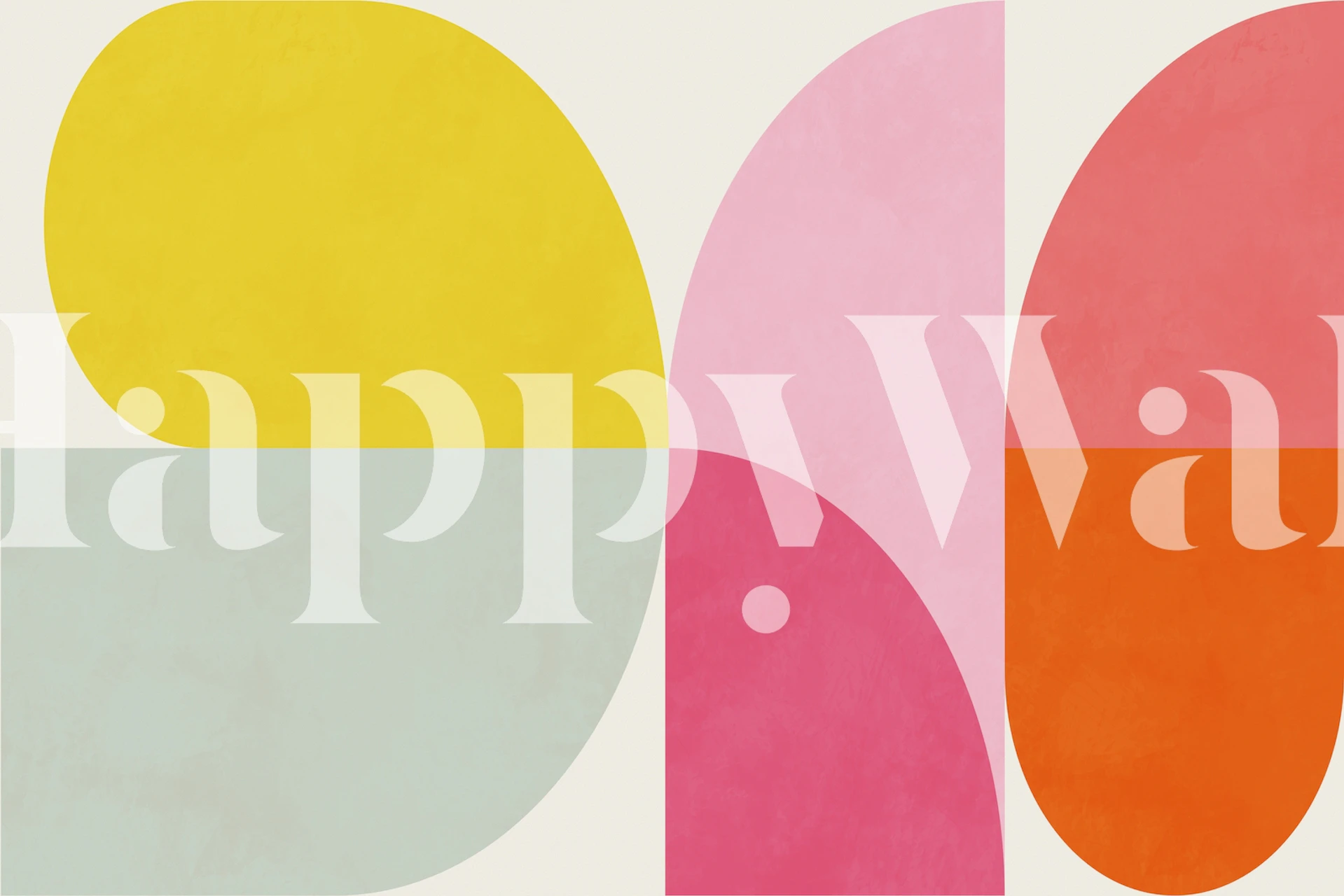 Vibrant geometric wallpaper in a bright room