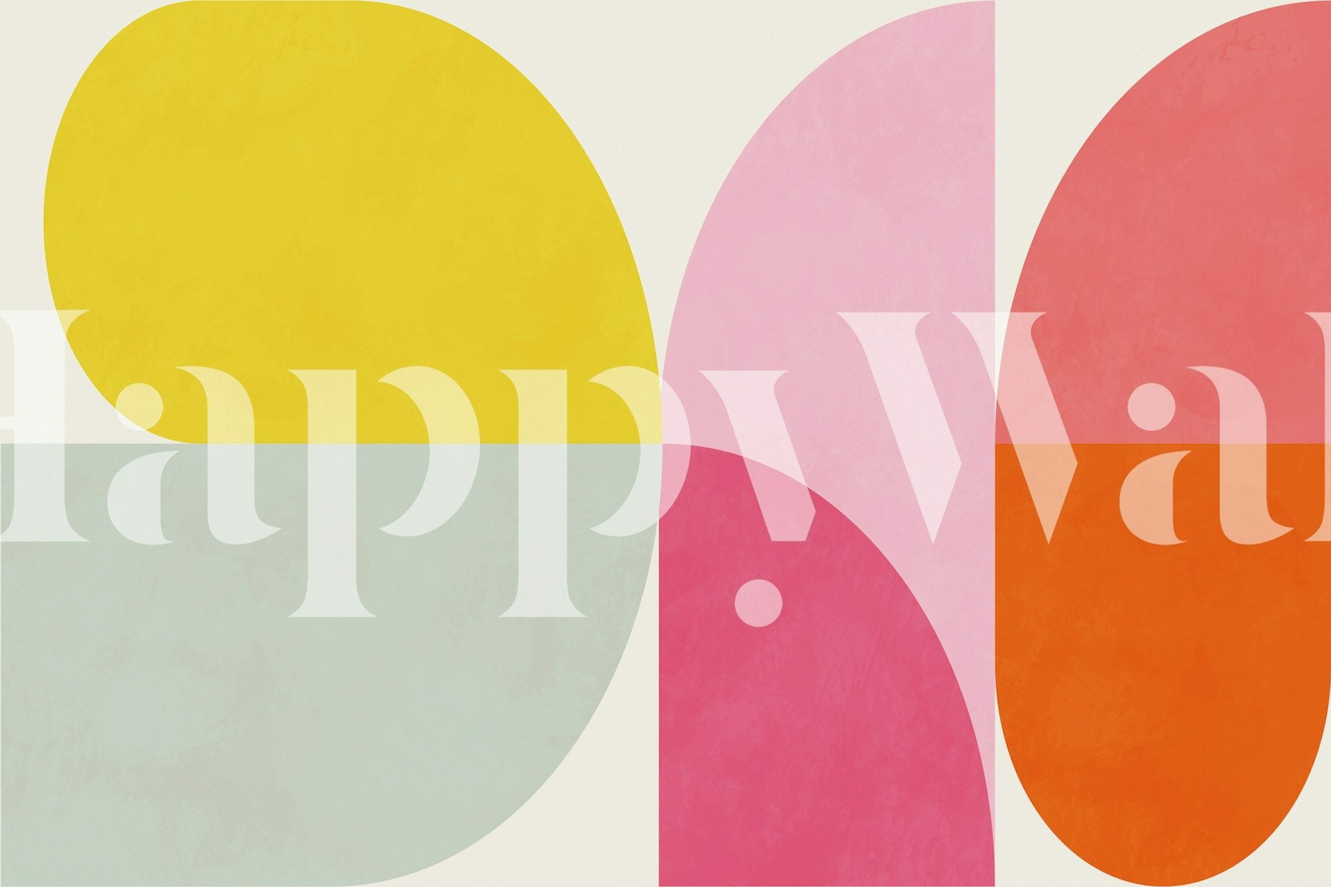 Vibrant geometric wallpaper in a bright room