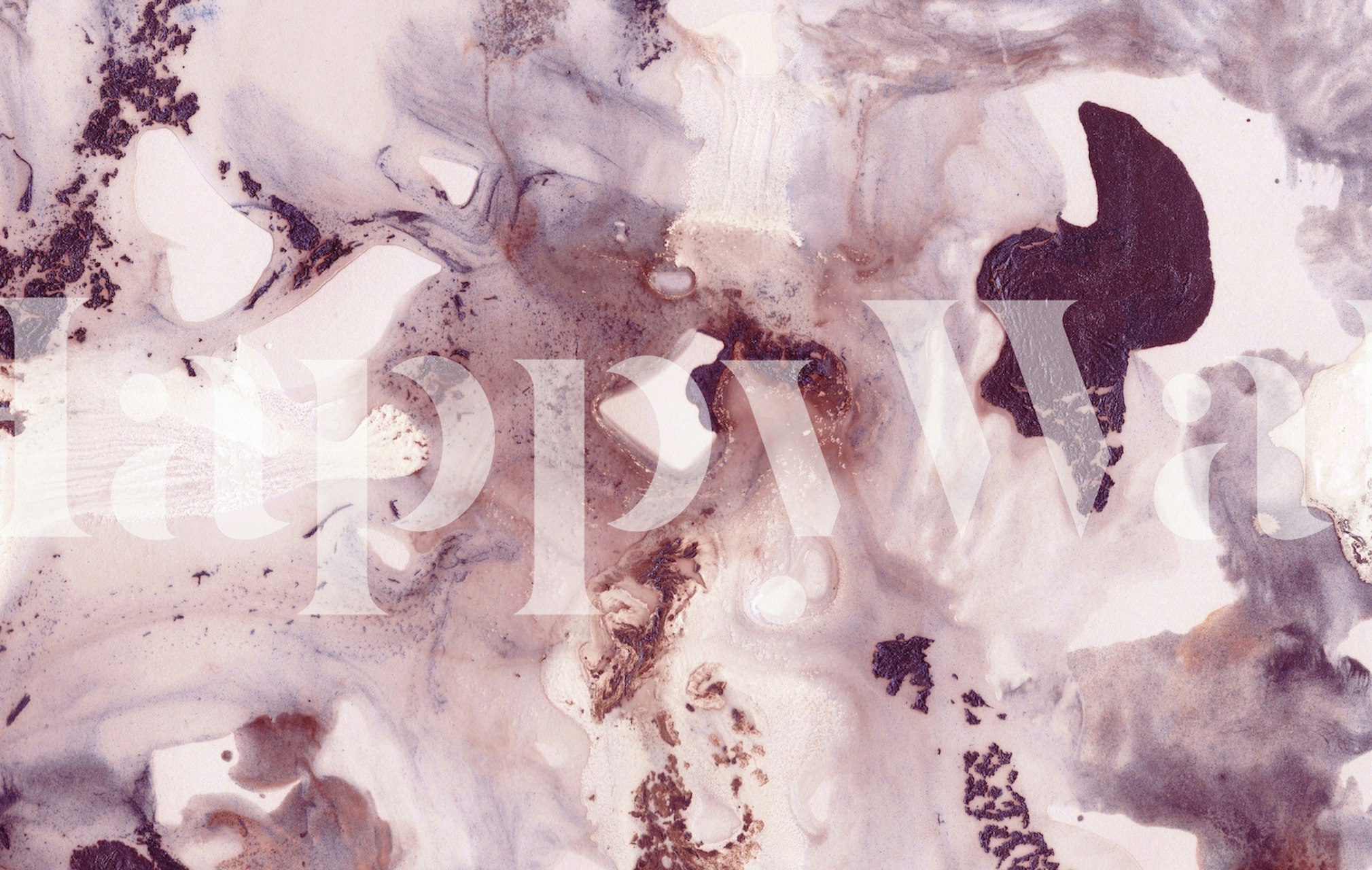 Carta da parati Plum Blush Ink Marble nella stanza