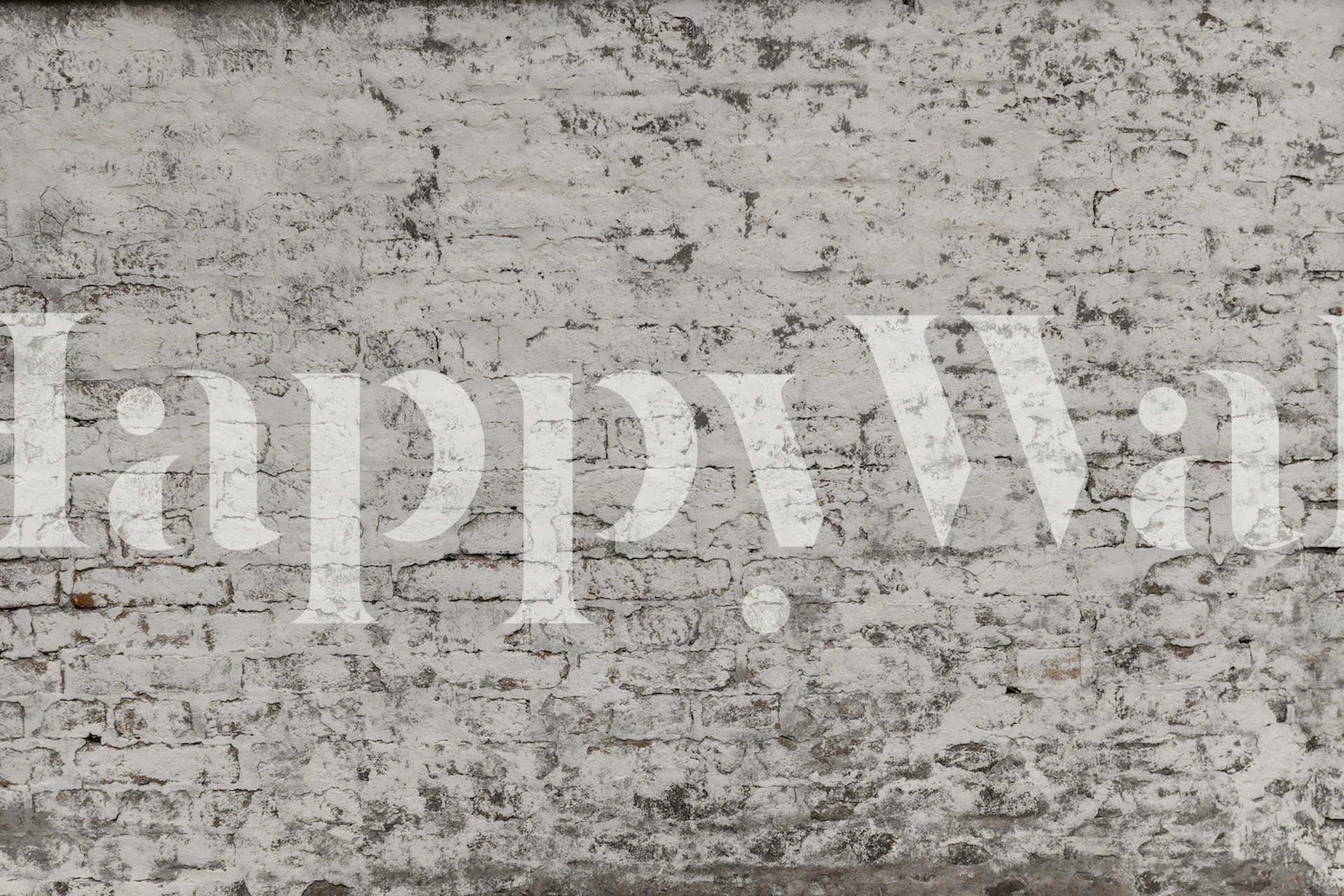 White textured brick wall wallpaper in rustic style