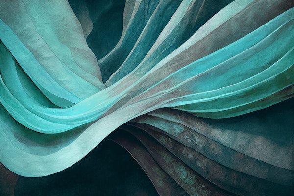 Mint Wavy Abstract Watercolor
