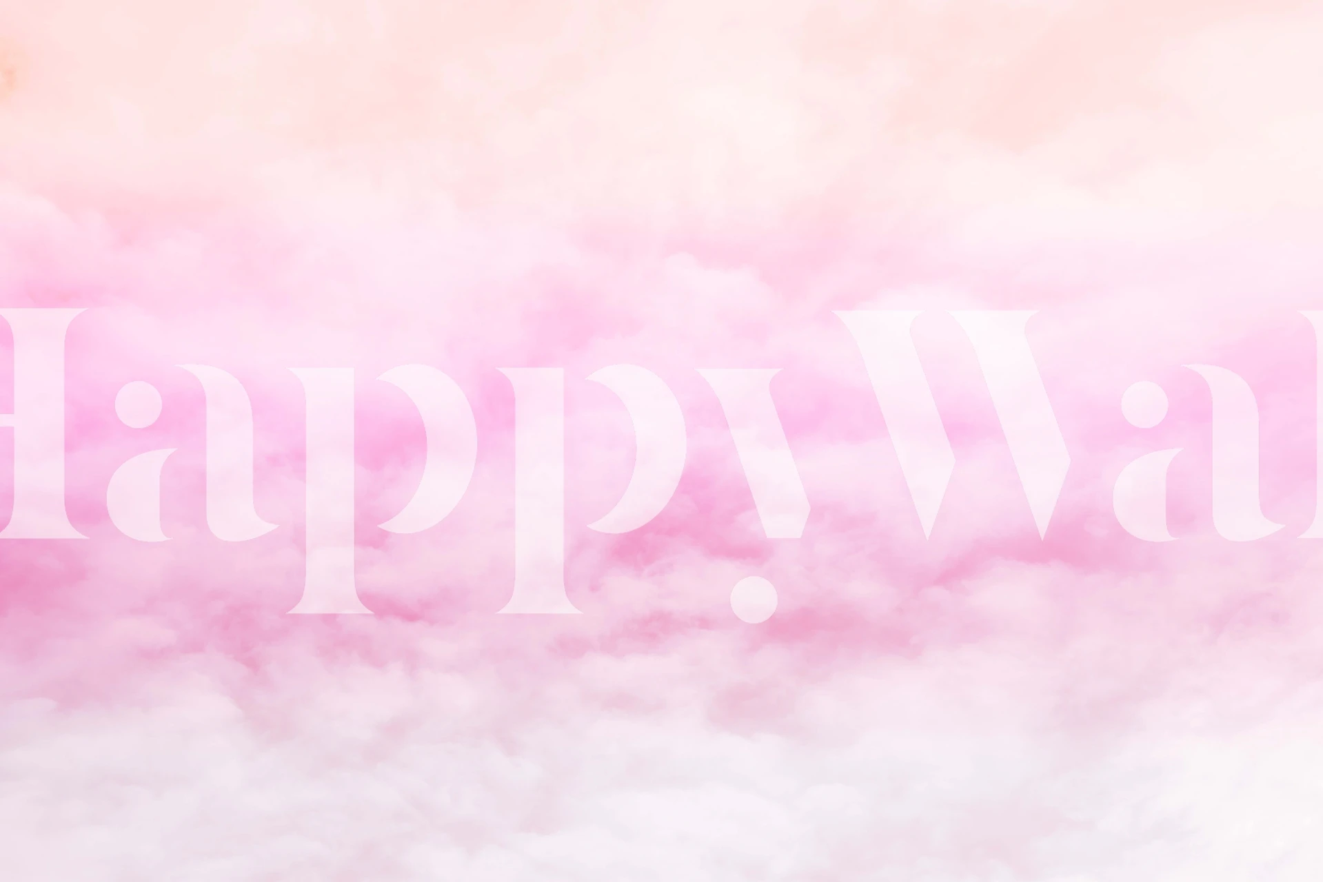 Subtle pink and white pastel clouds mural for a peaceful wall decor