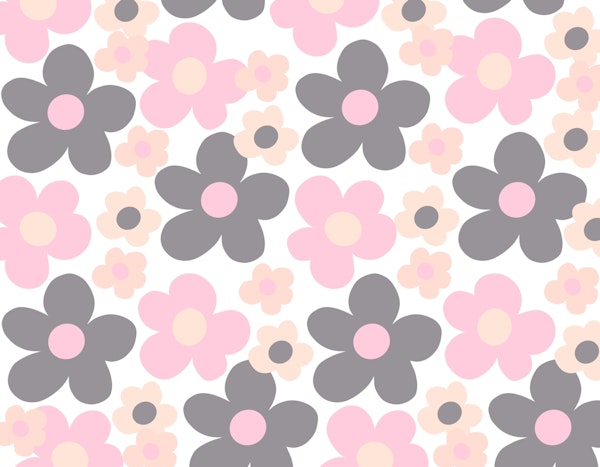 Blush Pink Daisies Retro 1