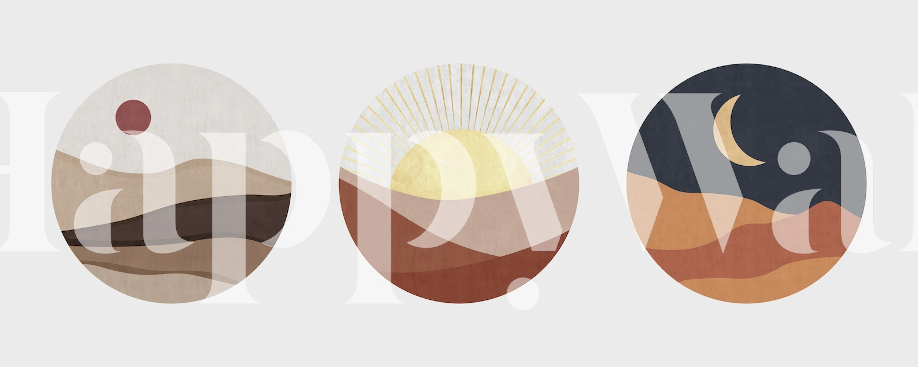 Papel de parede Boho landscapes em um quarto