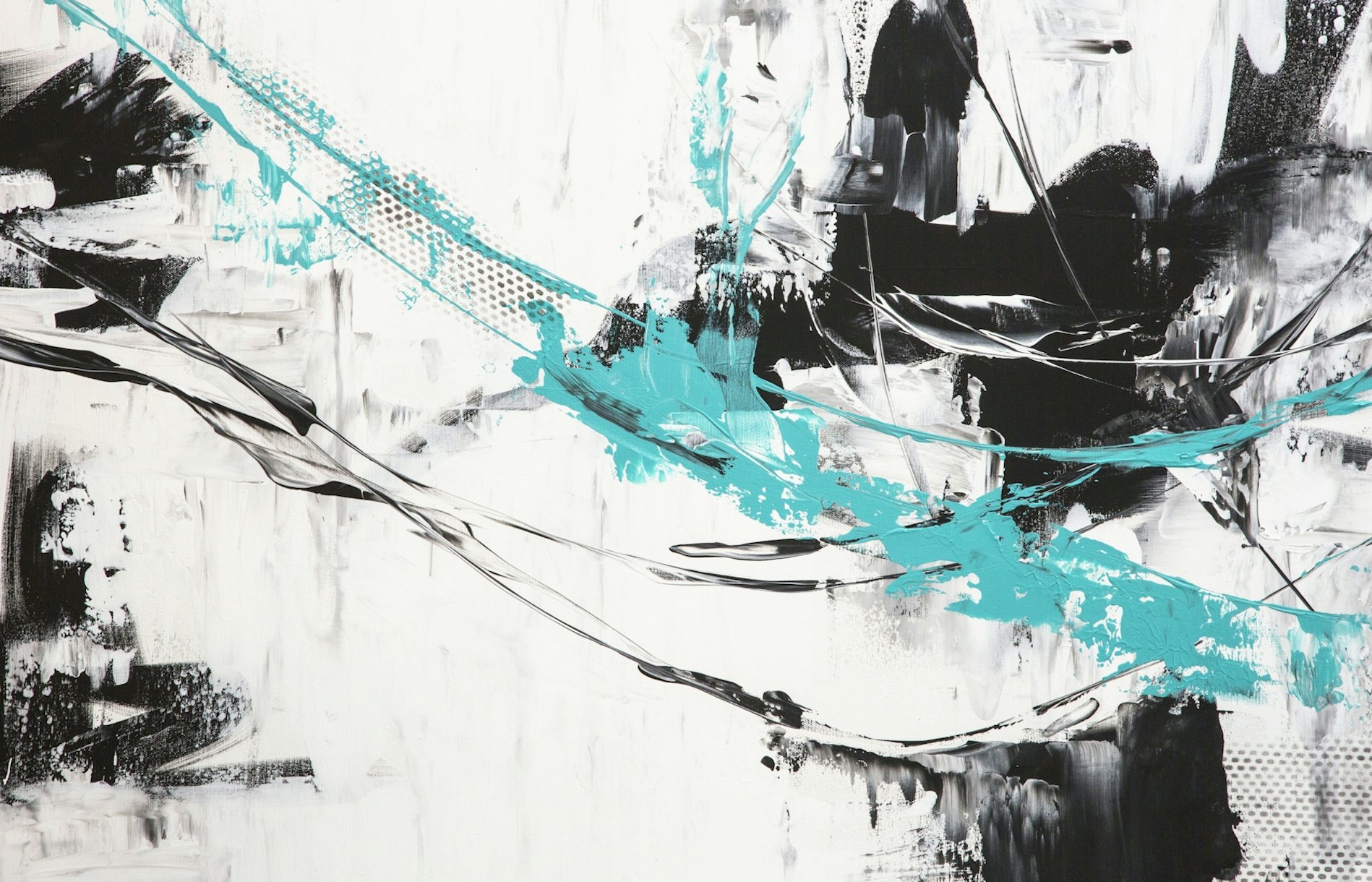 Painting Abstract Teal White wallpaper Happywall