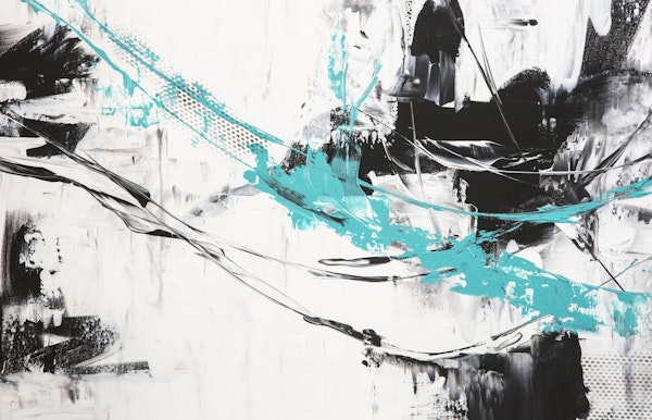 Painting Abstract Teal White