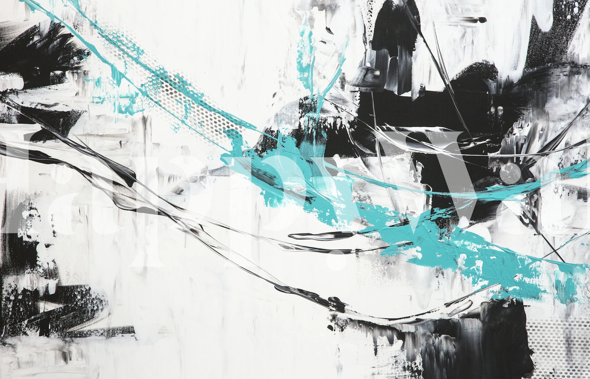 Abstract Teal ja White tapettisuunnittelu