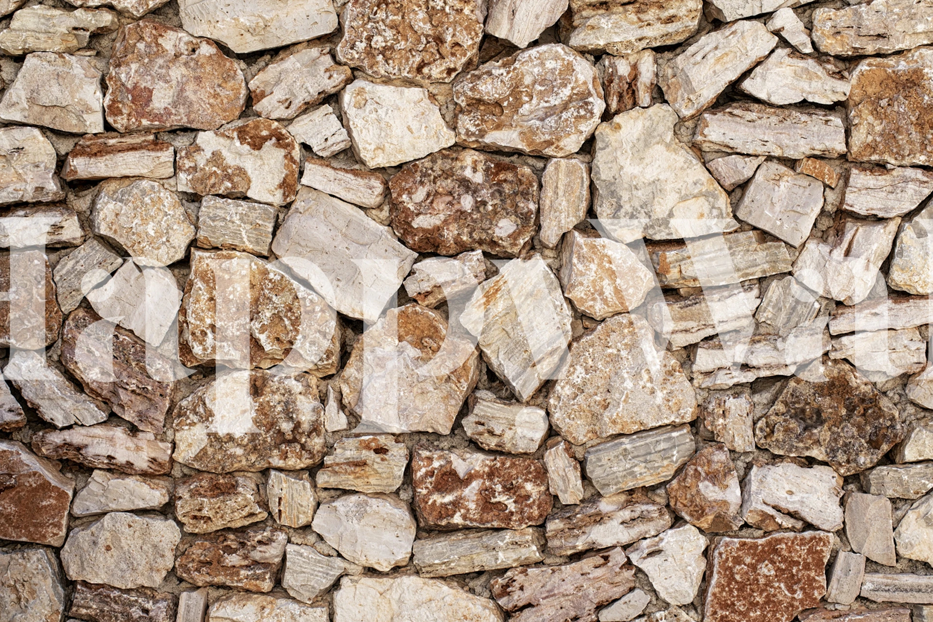 Mediterranean limestone wall wallpaper in a room